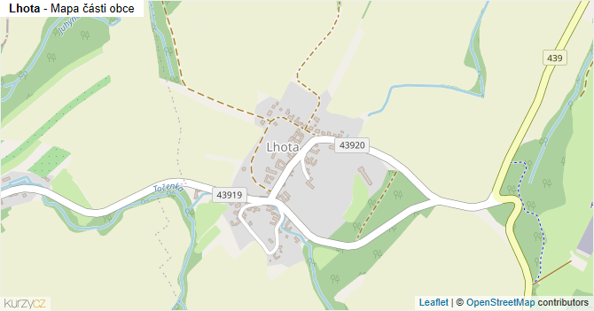Lhota - mapa části obce