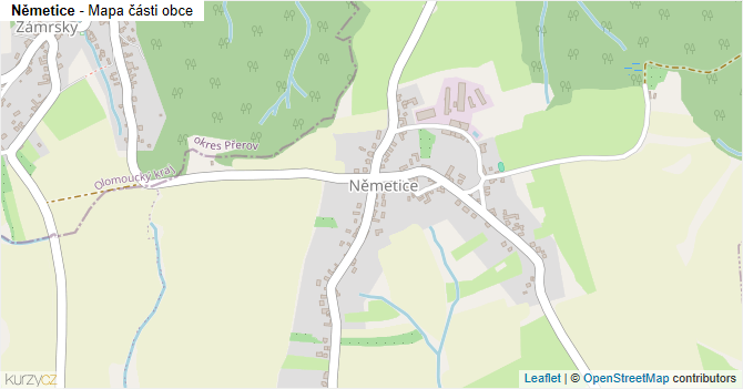 Němetice - mapa části obce