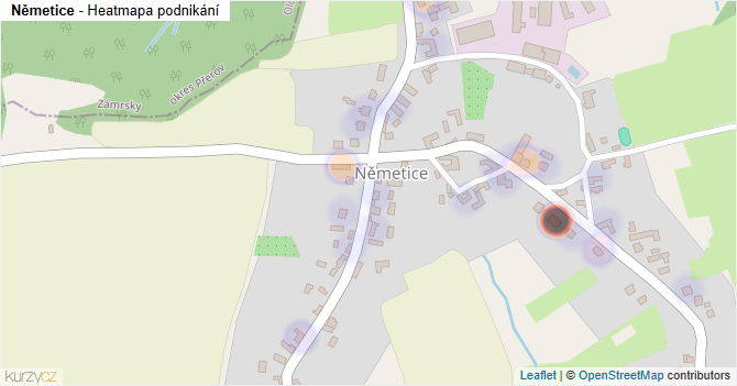 Němetice - mapa podnikání