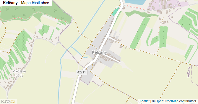 Kelčany - mapa části obce