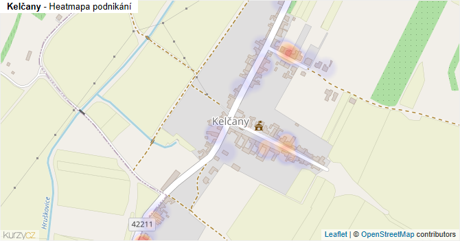 Kelčany - mapa podnikání