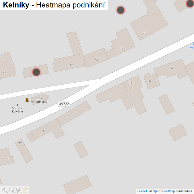 Mapa Kelníky - Firmy v obci.