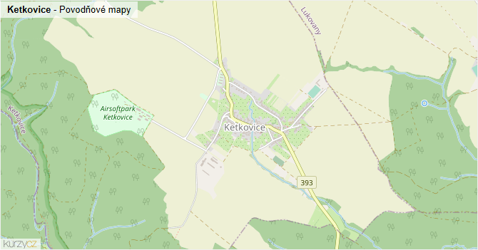 Ketkovice - záplavové mapy stoleté vody