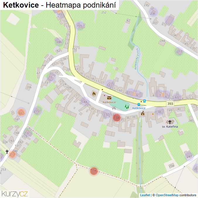 Mapa Ketkovice - Firmy v části obce.