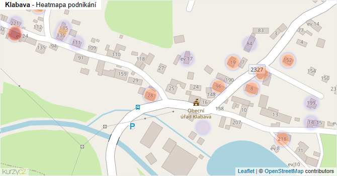 Klabava - mapa podnikání