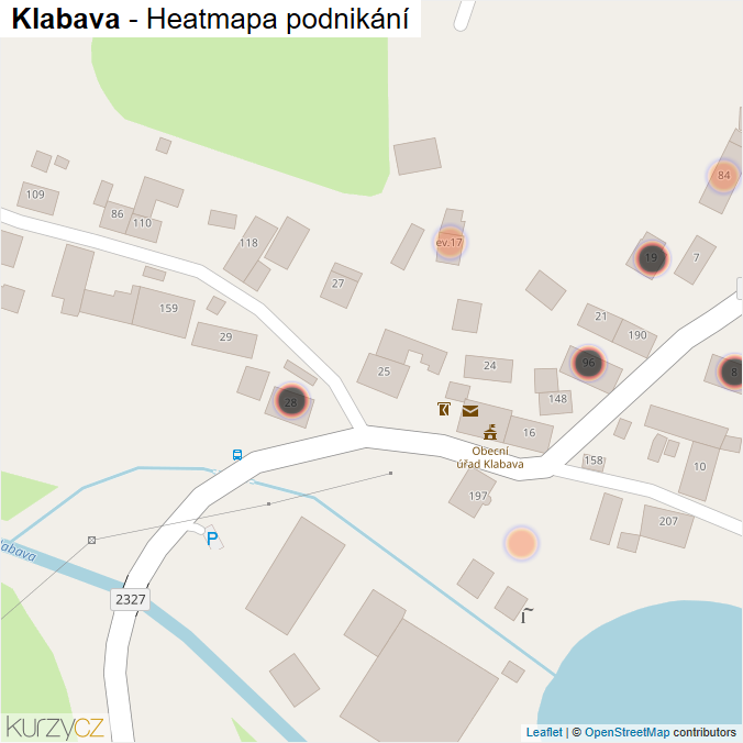 Mapa Klabava - Firmy v obci.