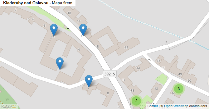 Kladeruby nad Oslavou - mapa firem