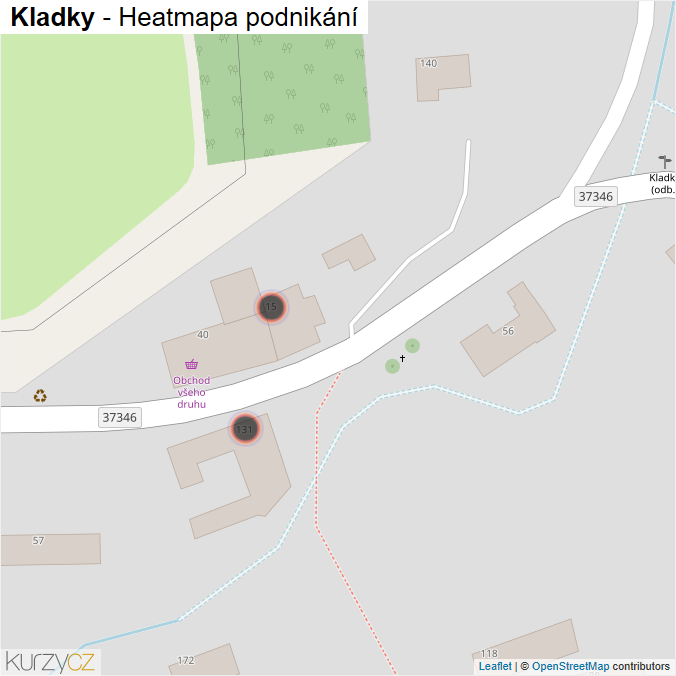 Mapa Kladky - Firmy v obci.