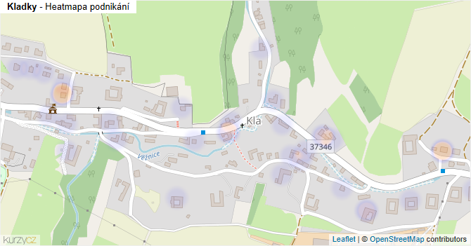 Kladky - mapa podnikání