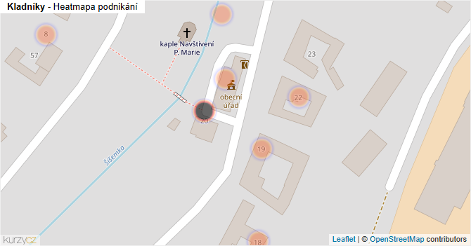 Kladníky - mapa podnikání