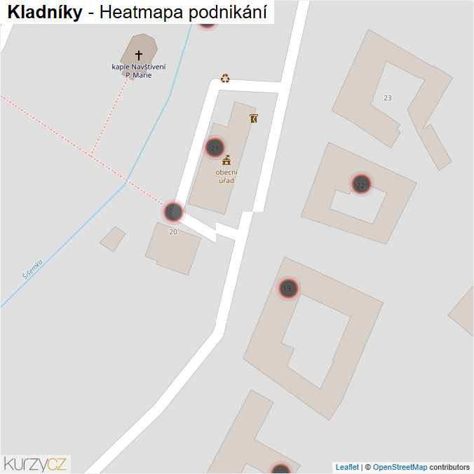 Mapa Kladníky - Firmy v obci.