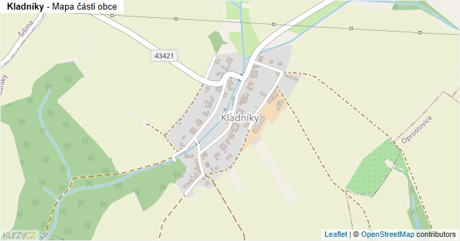 Kladníky - mapa části obce