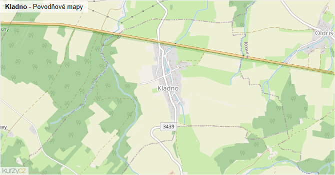 Kladno - záplavové mapy stoleté vody