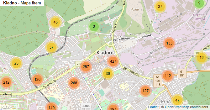 Kladno - mapa firem