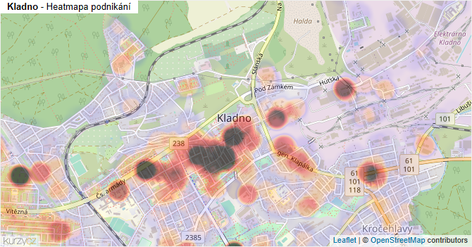 Kladno - mapa podnikání