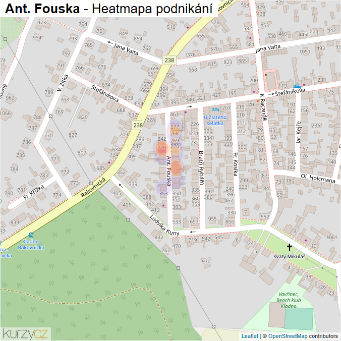 Mapa Ant. Fouska - Firmy v ulici.