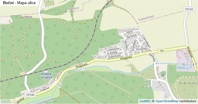 Boční - mapa ulice