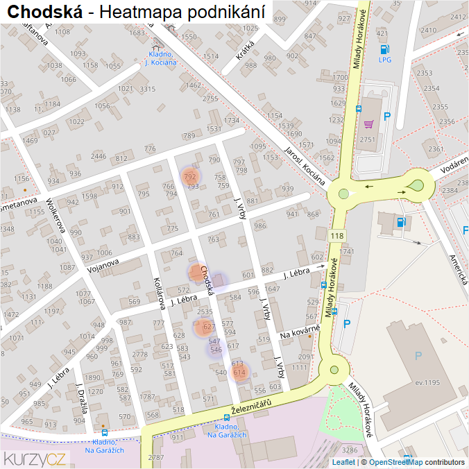 Mapa Chodská - Firmy v ulici.