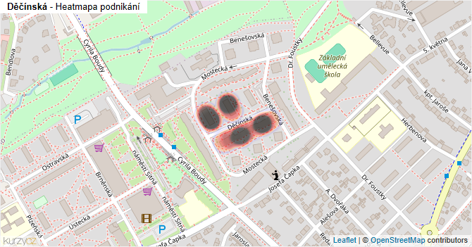 Děčínská - mapa podnikání