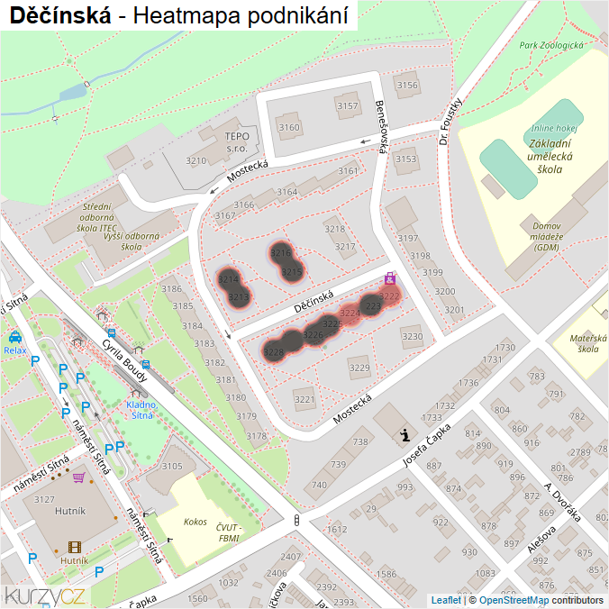 Mapa Děčínská - Firmy v ulici.