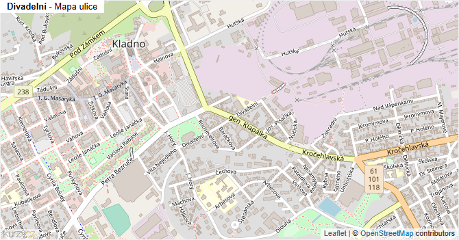 Divadelní - mapa ulice