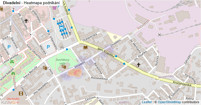 Divadelní - mapa podnikání