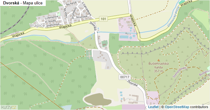 Dvorská - mapa ulice