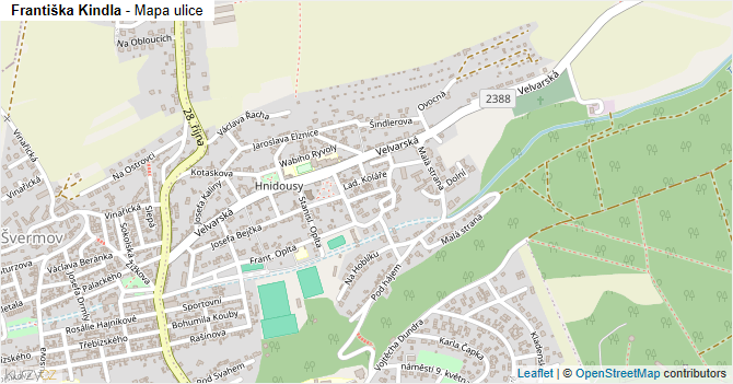 Františka Kindla - mapa ulice