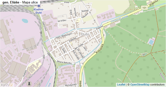 gen. Eliáše - mapa ulice
