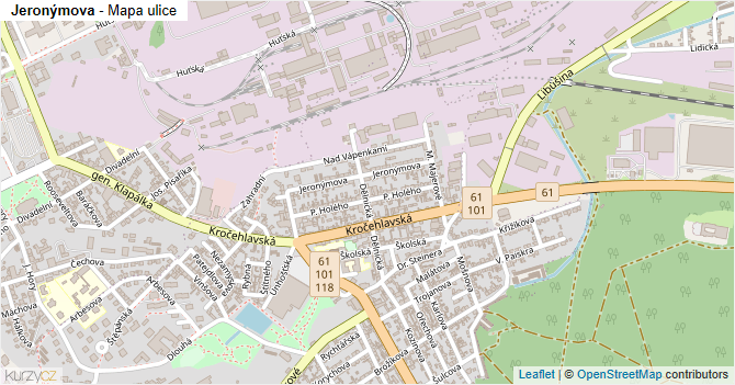 Jeronýmova - mapa ulice