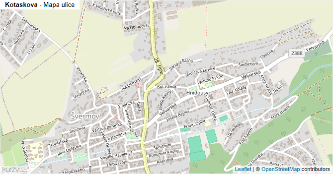 Kotaskova - mapa ulice