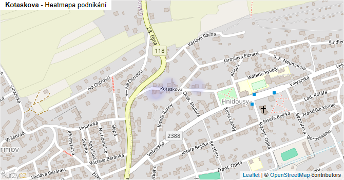 Kotaskova - mapa podnikání