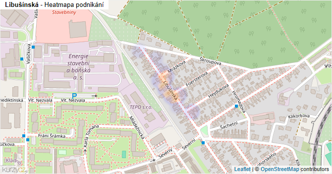 Libušínská - mapa podnikání
