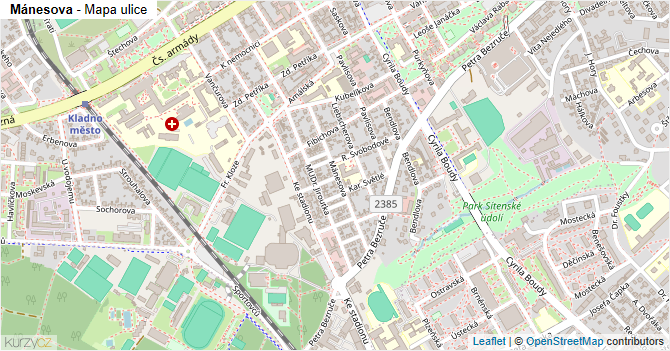 Mánesova - mapa ulice