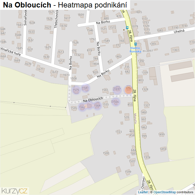 Mapa Na Obloucích - Firmy v ulici.