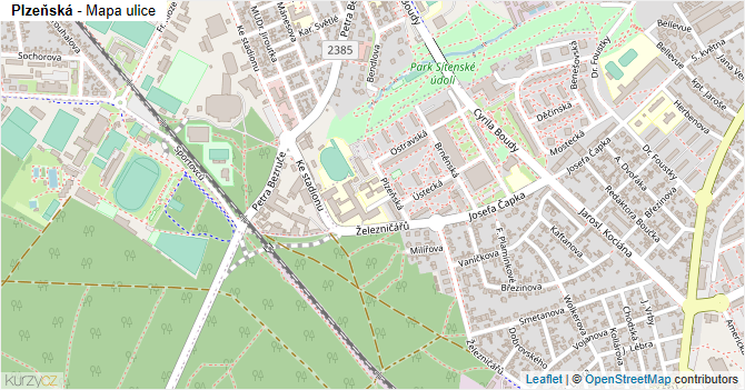 Plzeňská - mapa ulice