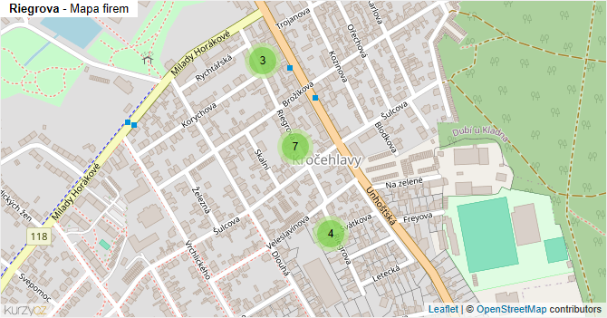 Riegrova - mapa firem