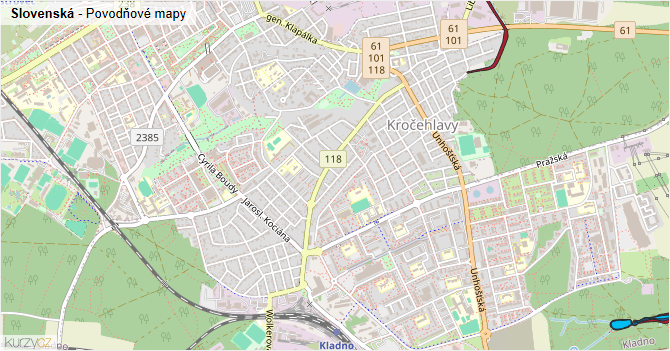 Slovenská - záplavové mapy stoleté vody