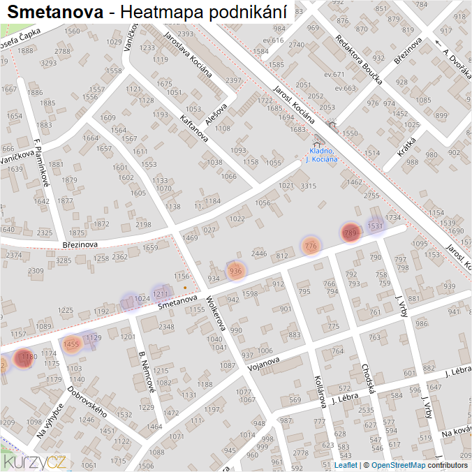 Mapa Smetanova - Firmy v ulici.