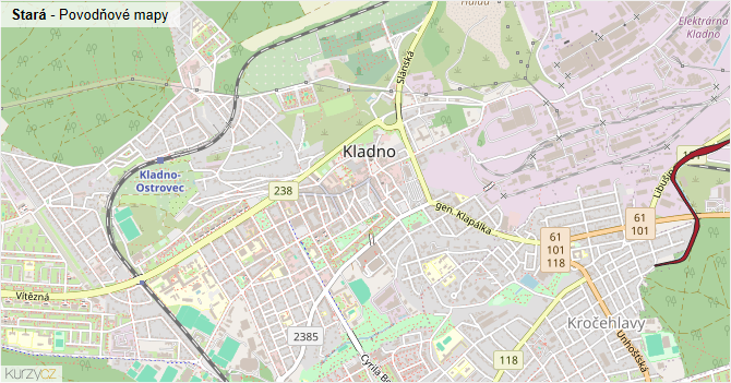 Stará - záplavové mapy stoleté vody