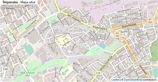 Štěpánská - mapa ulice