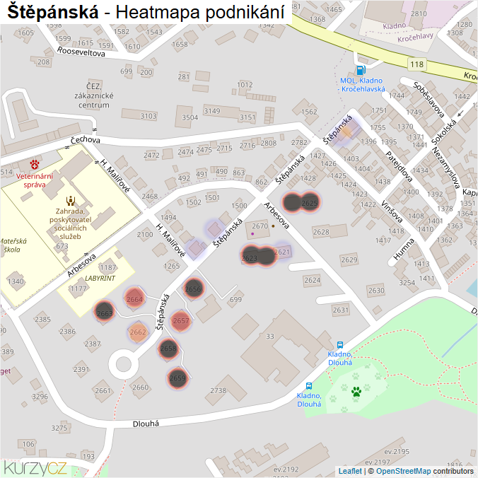 Mapa Štěpánská - Firmy v ulici.