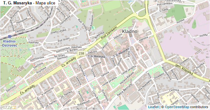 T. G. Masaryka - mapa ulice