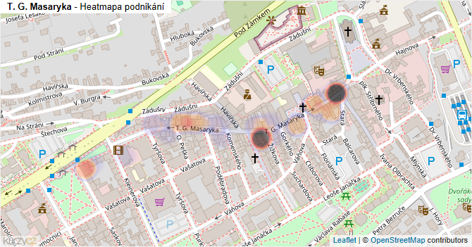 T. G. Masaryka - mapa podnikání