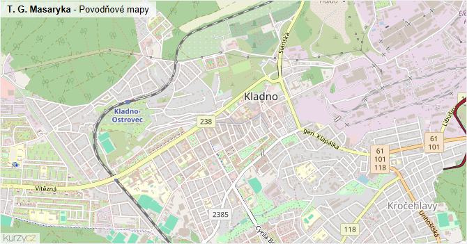 T. G. Masaryka - záplavové mapy stoleté vody