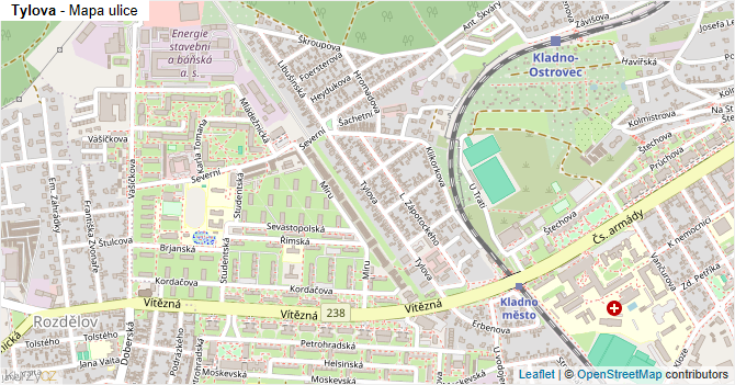 Tylova - mapa ulice