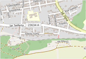 V Blatech v obci Kladno - mapa ulice