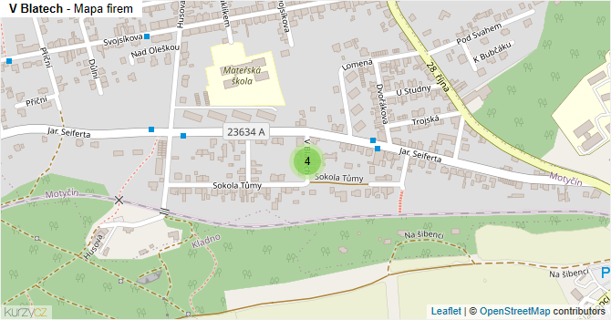 V Blatech - mapa firem