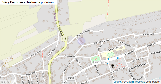 Věry Pechové - mapa podnikání