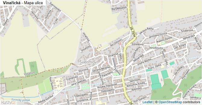 Vinařická - mapa ulice
